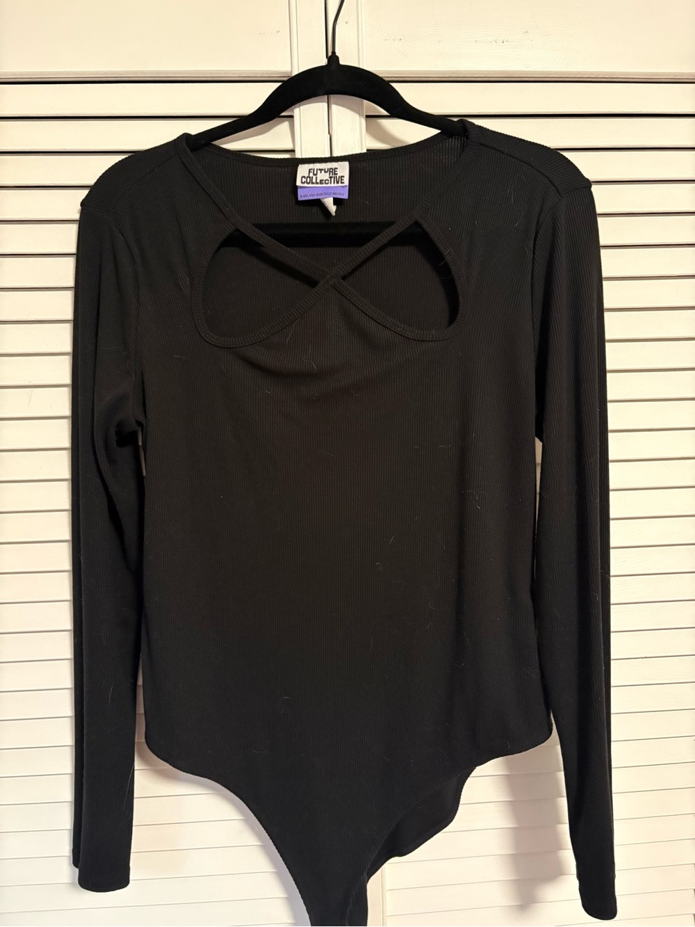 Black Long-Sleeve Cutout Bodysuit